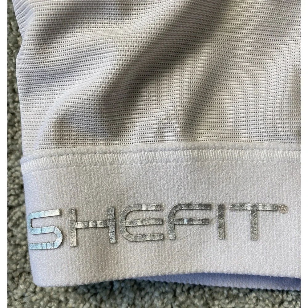 SHEFIT Ultimate White High Impact Medium Support Sports Bra Athletic Adjustable
